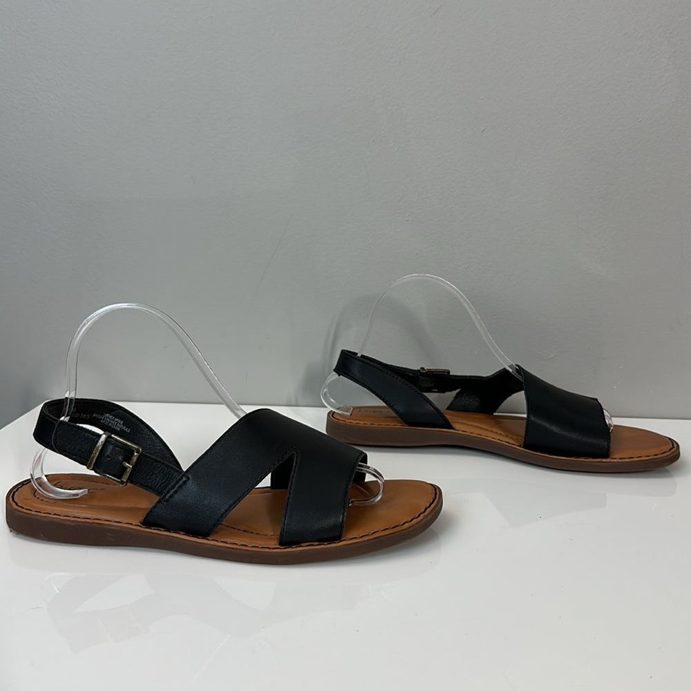 BOC Didi Black Leather Sandals Size 10 - Picture 2 of 15